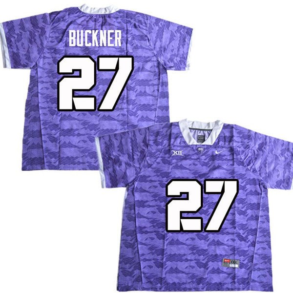Men #27 Devin Buckner TCU Horned Frogs College Football Jerseys Sale-Purple